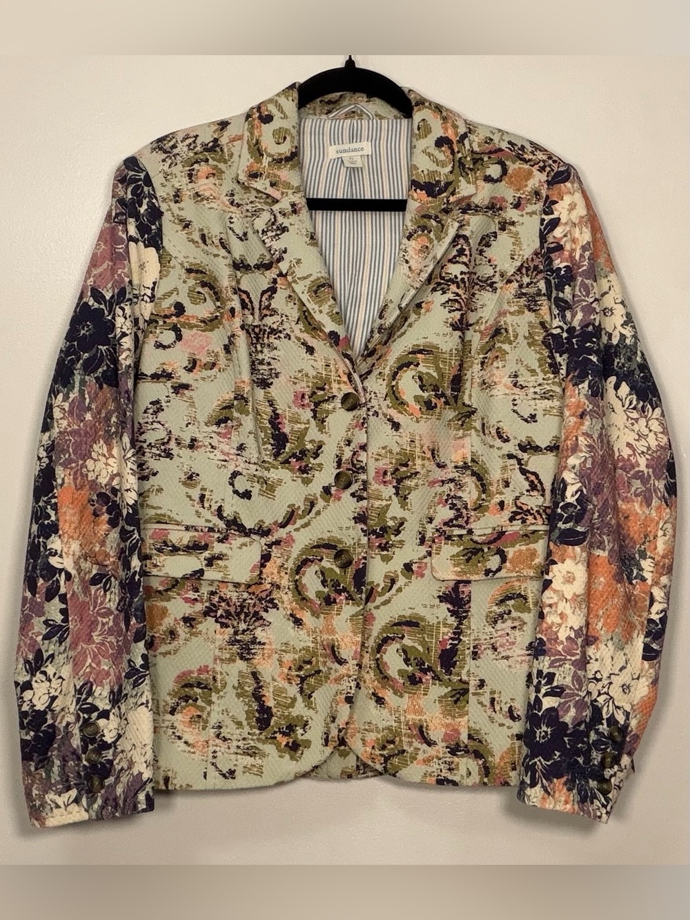 Sundance Floral Tapestry Blazer in Mint Multi-Color